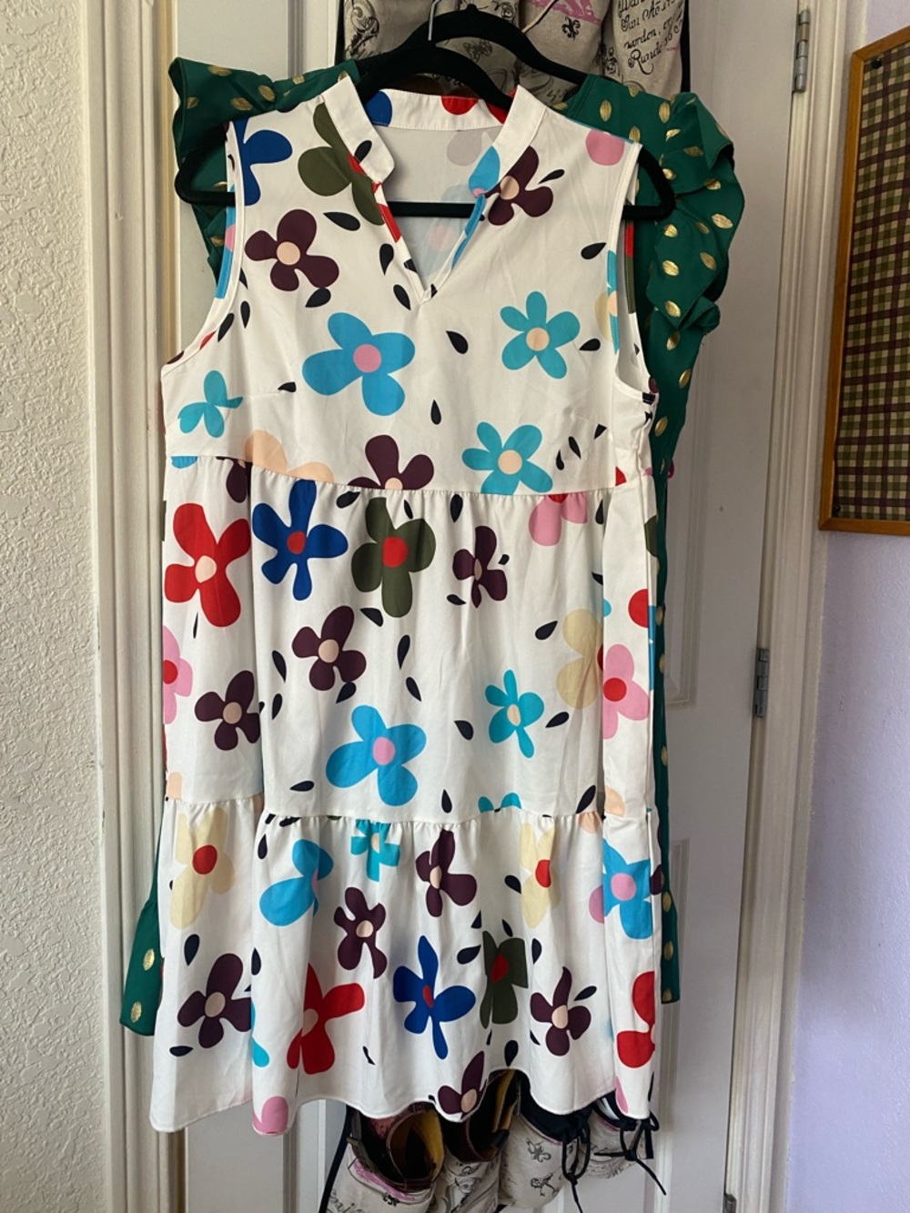 Women’s Floral Tiered Sundress - White Multi